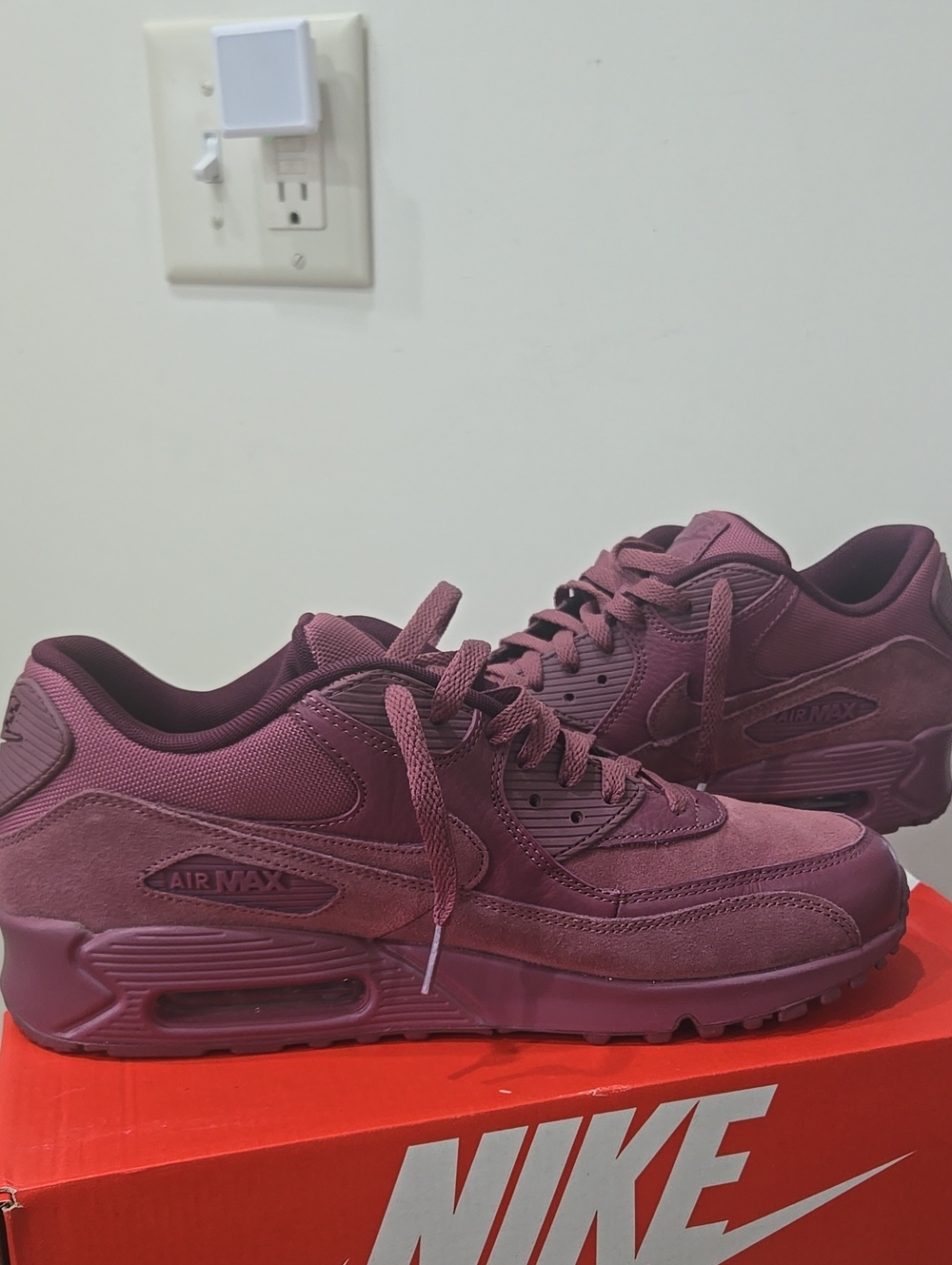 Nike Air Max 90 Premium "Vintage Wine" 2017 Shoes Rare Size Mens 10.5 - Picture 8 of 16